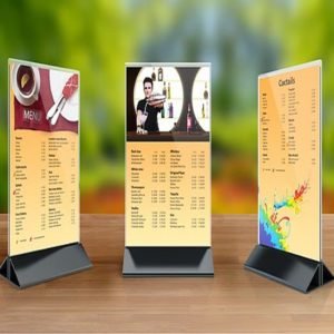 Kệ menu A5 tam giác đế rời KM-2511