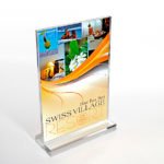 Menu mica A4 tam giác đế rời KMN-149